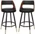 LuxusKollektion Barhocker 2er-Set, Holzsitz, schwarz, 65cm