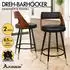 LuxusKollektion Barhocker 2er-Set, Holzsitz, schwarz, 65cm