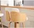 LuxusKollektion Barhocker 4er-Set, gepolstert, Samt, Holzbeine, beige