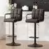 LuxusKollektion Barhocker 2er-Set, PU-Leder, höhenverstellbar, 360° drehbar, schwarzbraun