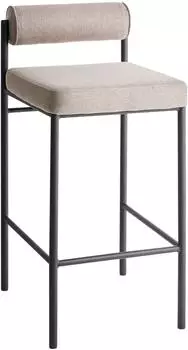 Beliani AMAYA Barhocker 2er-Set, Stoff, taupe