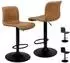 LuxusKollektion Barhocker 2er Set, Kunstleder, höhenverstellbar, 360° drehbar, braun
