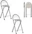LuxusKollektion Klappbarer Barhocker 2er-Set, Sitzhöhe 61cm, Holzoptik & Silber