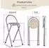 LuxusKollektion Klappbarer Barhocker 2er-Set, Sitzhöhe 61cm, Holzoptik & Silber