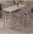 MCW P91 Stehtisch + 4x Barhocker Set, Seilgeflecht Metall, hellgrau (100654)