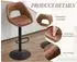 LuxusKollektion Barhocker 2er-Set, höhenverstellbar, 360° drehbar, PU-Kunstleder, braun