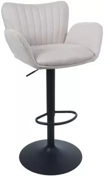 MCW Barhocker M67 mit Armlehne, drehbar, Stoff, creme (101355)