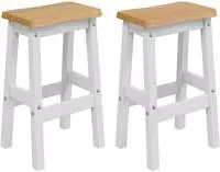 vidaXL Hoher Barhocker EKAI 2 stk. Wei&szlig; 40 x 29 x 63 cm
