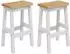 vidaXL Barhocker EKAI 2er-Set, Kiefernholz massiv, weiß, 40x29x63cm