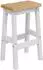 vidaXL Barhocker EKAI 2er-Set, Kiefernholz massiv, weiß, 40x29x63cm