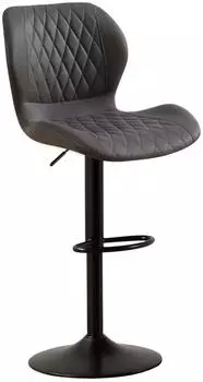 LuxusKollektion Barhocker mit Lehne, 360° drehbar, höhenverstellbar, Kunstleder, dunkelgrau