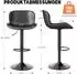 LuxusKollektion Barhocker mit Lehne, höhenverstellbar, drehbar, Kunstleder, schwarz, 2er-Set
