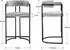LuxusKollektion Barhocker 4er-Set, Samt, mit Armlehnen und Rückenlehne, grau, 66cm Sitzhöhe