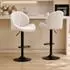 HomCom Barhocker 2er Set, höhenverstellbar, drehbar, Chenille-Optik, beige