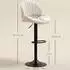 HomCom Barhocker 2er Set, höhenverstellbar, drehbar, Chenille-Optik, beige
