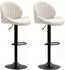 HomCom Barhocker 2er Set, höhenverstellbar, drehbar, Chenille-Optik, beige