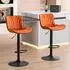 LuxusKollektion Barhocker 2er-Set, drehbar & höhenverstellbar, Kunstleder, orange