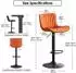 LuxusKollektion Barhocker 2er-Set, drehbar & höhenverstellbar, Kunstleder, orange