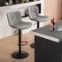 LuxusKollektion Barhocker 2er-Set, höhenverstellbar, drehbar, Kunstleder, grau