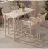 MCW P91 Stehtisch + 4x Barhocker Set, Seilgeflecht Metall, creme (100653)