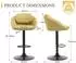 LuxusKollektion Barhocker 4er-Set Chenille, höhenverstellbar, drehbar, gelb