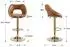 LuxusKollektion Barhocker 2er Set höhenverstellbar, 360° drehbar, Kunstleder, braun, goldene Fußstütze