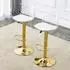 OKWISH Barhocker 2er-Set, transparent/gold, höhenverstellbar 82-104cm, 360° drehbar, mit Rückenlehne (4070861617392)