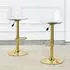 OKWISH Barhocker 2er-Set, transparent/gold, höhenverstellbar 82-104cm, 360° drehbar, mit Rückenlehne (4070861617392)