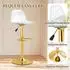OKWISH Barhocker 2er-Set, transparent/gold, höhenverstellbar 82-104cm, 360° drehbar, mit Rückenlehne (4070861617392)
