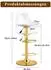 OKWISH Barhocker 2er-Set, transparent/gold, höhenverstellbar 82-104cm, 360° drehbar, mit Rückenlehne (4070861617392)