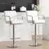 LuxusKollektion Barhocker 2er-Set, höhenverstellbar, 360° drehbar, PU-Leder, weiß