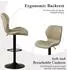 LuxusKollektion Barhocker mit Rückenlehne, 360° drehbar, höhenverstellbar, PU-Kunstleder, khaki, 4er-Set