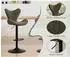 LuxusKollektion Barhocker 4er Set, höhenverstellbar, 360° drehbar, Chenille, grün