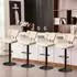 LuxusKollektion Barhocker 4er-Set, höhenverstellbar, drehbar, PU-Leder, beige