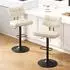 LuxusKollektion Barhocker 4er-Set, höhenverstellbar, drehbar, PU-Leder, beige