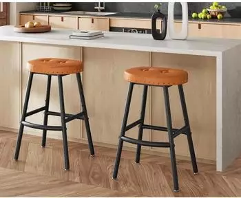 LuxusKollektion Barhocker 2er-Set, PU-Bezug, braun/schwarz, 62cm hoch (ECB2)