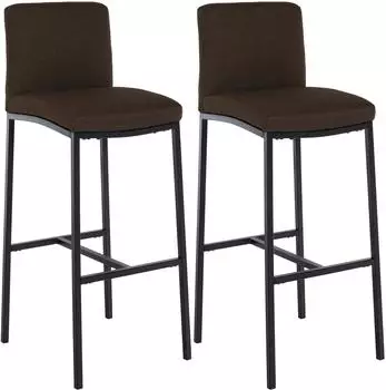 CLP Freeport Barhocker 2er-Set, Stoff, braun (327332)