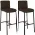 CLP Freeport Barhocker 2er-Set, Stoff, braun (327332)