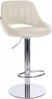 CLP Milet Barhocker h&ouml;henverstellbar, creme Kunstleder, Chrom (328851)