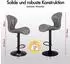 LuxusKollektion Barhocker 2er-Set, Stoff, grau, höhenverstellbar, drehbar, mit Rückenlehne