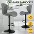 LuxusKollektion Barhocker 2er-Set, Stoff, grau, höhenverstellbar, drehbar, mit Rückenlehne