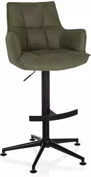 hjh Living Solao Life High Barhocker Microfaser, h&ouml;henverstellbar, mit Armlehnen, gr&uuml;n