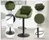LuxusKollektion Barhocker 2er-Set, 360° drehbar, höhenverstellbar, Leinen, grün