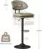 LuxusKollektion Barhocker 2er Set, gepolstert mit Rückenlehne, höhenverstellbar, beige