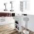 VICCO Bartisch-Set mit 2 Barhockern, weiß, 57x80cm (33215)