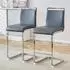 Stilvora Barhocker 2er-Set PU-Leder, dunkelgrau/silber, 96,5cm (KABPYGR4SDCB6H)