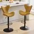 LuxusKollektion Barhocker 2er Set, höhenverstellbar, 360° drehbar, Chenille, gelb