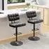 LuxusKollektion Barhocker 3er-Set, höhenverstellbar, 360° drehbar, PU-Leder, schwarz