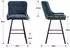 LuxusKollektion Barhocker 2er-Set Chenille mit Rückenlehne und Fußstütze, blau