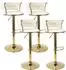LuxusKollektion Barhocker 4er-Set, höhenverstellbar, drehbar, beige/gold